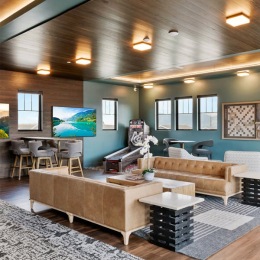 a spacious clubroom and lounge